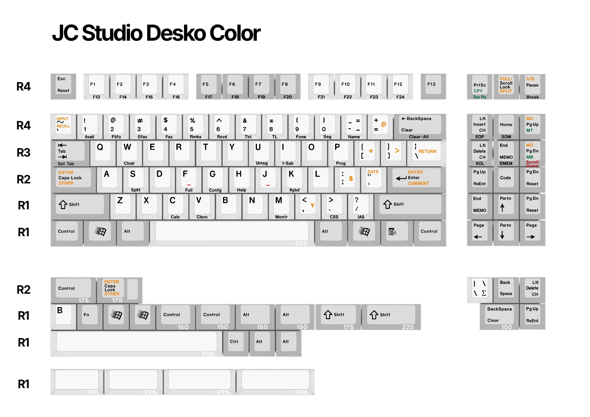 JC Studio Desko Color Keycap Kit · Milktooth
